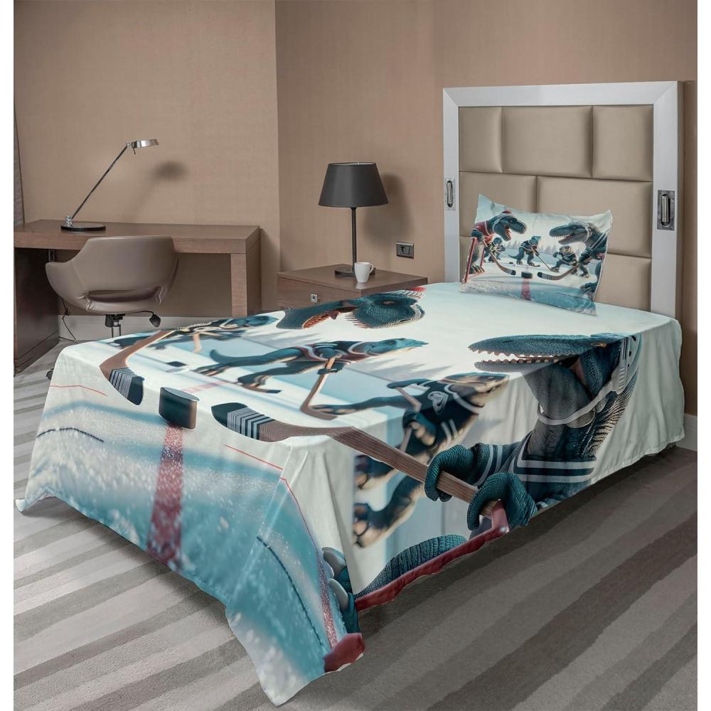 imageAmbesonne Floral Heart Sheet Set Tenderness of Romantic Garden Ivy Branches and Roses Valentines Day Fitted and Flat Sheet with Pillowcase Bedding Accent 3 Piece Set Twin Laurel Green and PinkPetrol Blue Pale Ruby