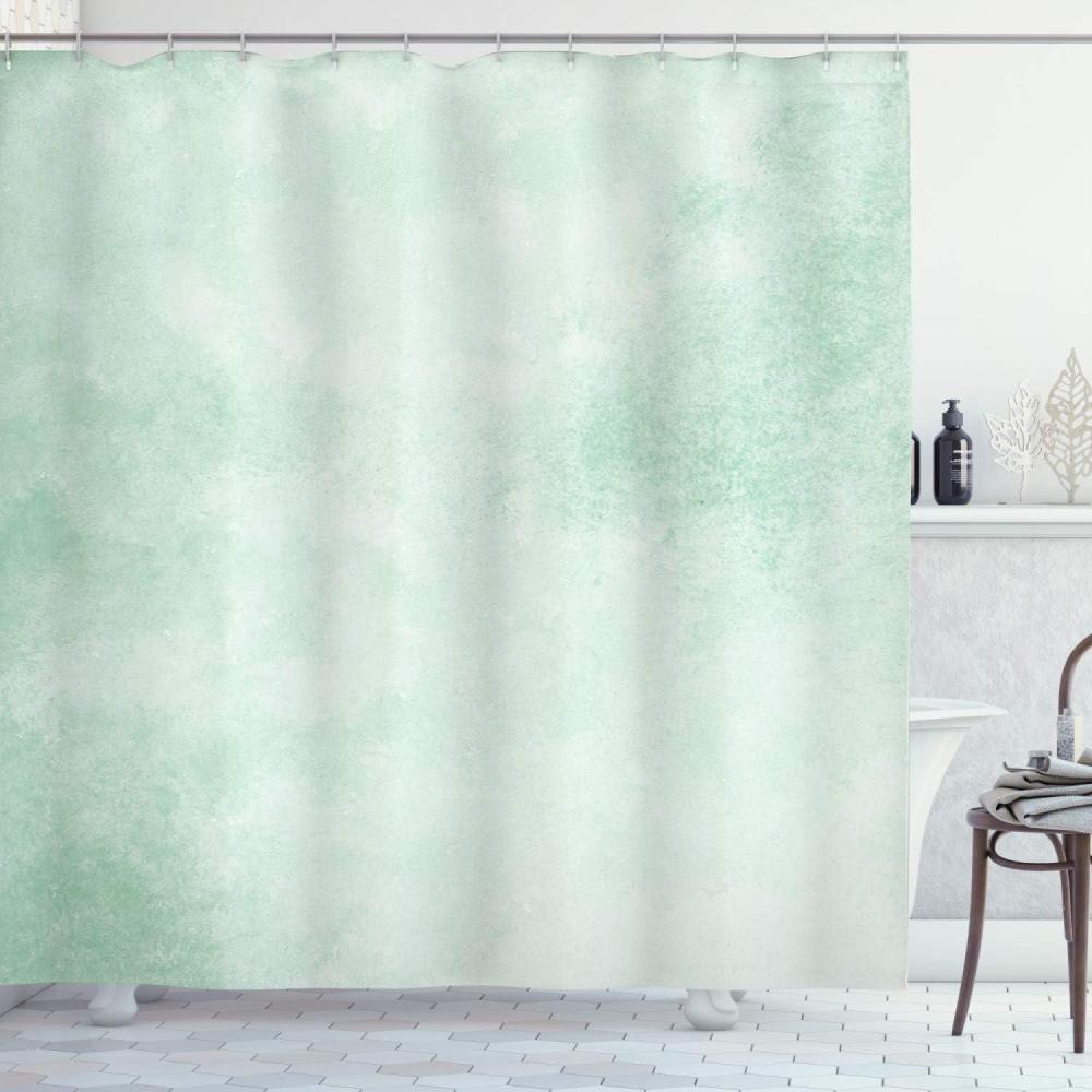 imageAmbesonne Funny Shower Curtain Cartoon Monsters Design Lets Dance Boho Groovy Fun Creatures in Garden Cloth Fabric Bathroom Decor Set with Hooks 69 W x 75 L Green BlueAlmond Green