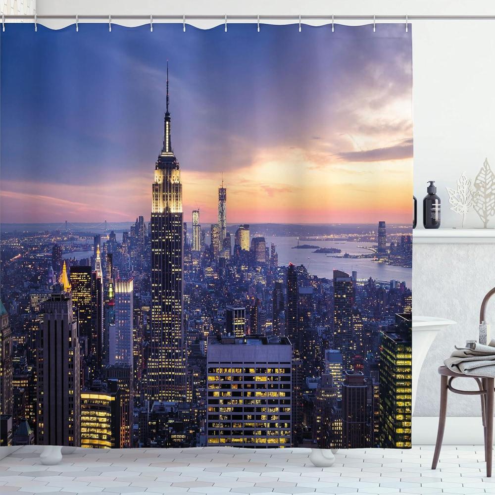 imageAmbesonne Funny Shower Curtain Cartoon Monsters Design Lets Dance Boho Groovy Fun Creatures in Garden Cloth Fabric Bathroom Decor Set with Hooks 69 W x 75 L Green BlueOrange Blue
