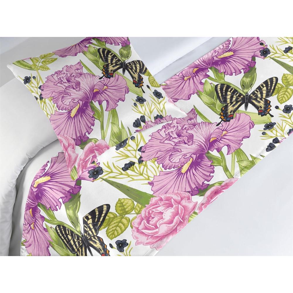 imageAmbesonne Garden Bed Runner Set Flowers Watercolor Splashes Valentine Romantic Theme Illustration Decorative Bedding Scarf and a Pillow Sham for Hotels Homes Twin Dark Pink Coral and BlushAvocado Green Pale Purple