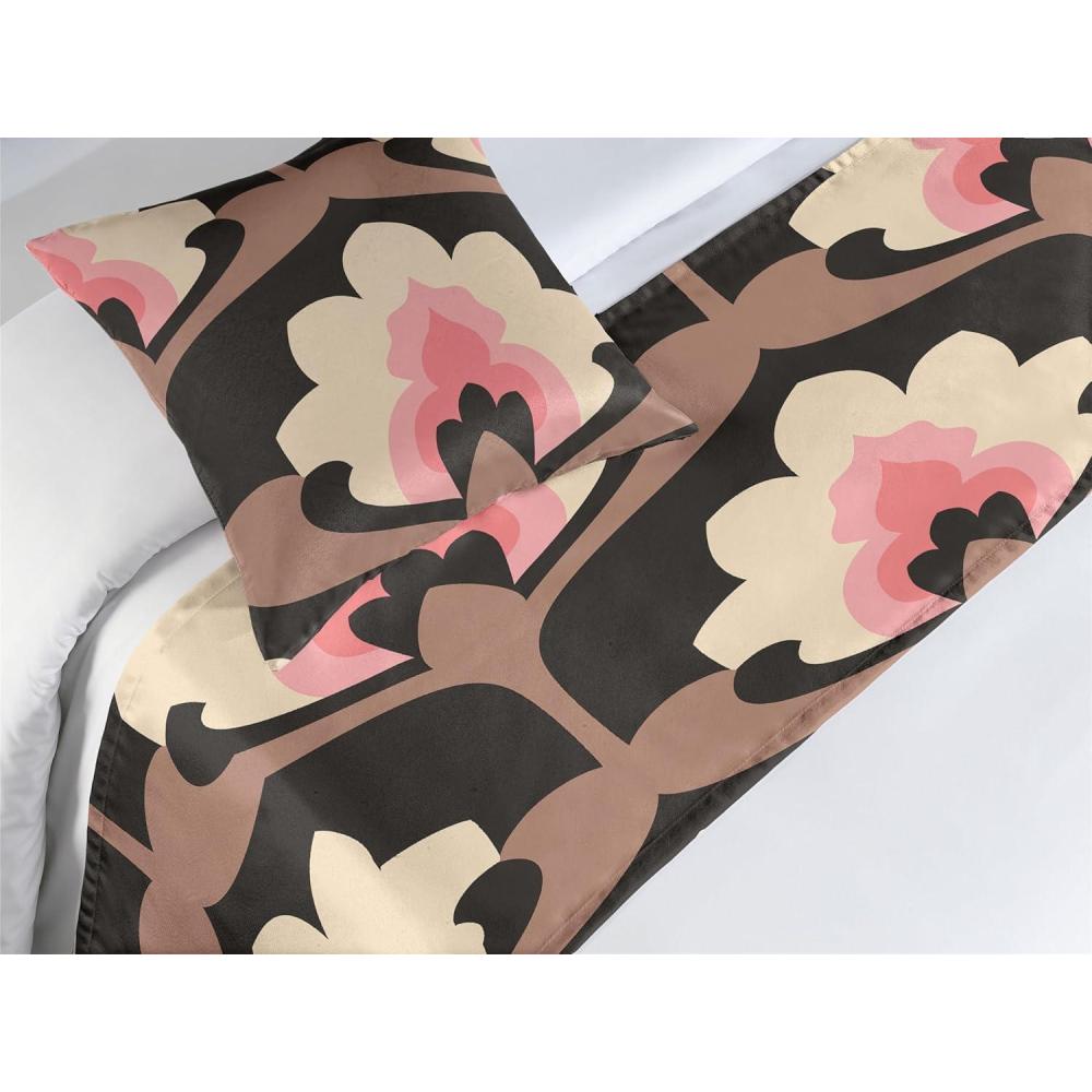 imageAmbesonne Garden Bed Runner Set Flowers Watercolor Splashes Valentine Romantic Theme Illustration Decorative Bedding Scarf and a Pillow Sham for Hotels Homes Twin Dark Pink Coral and BlushPastel Pink and Pale Rust