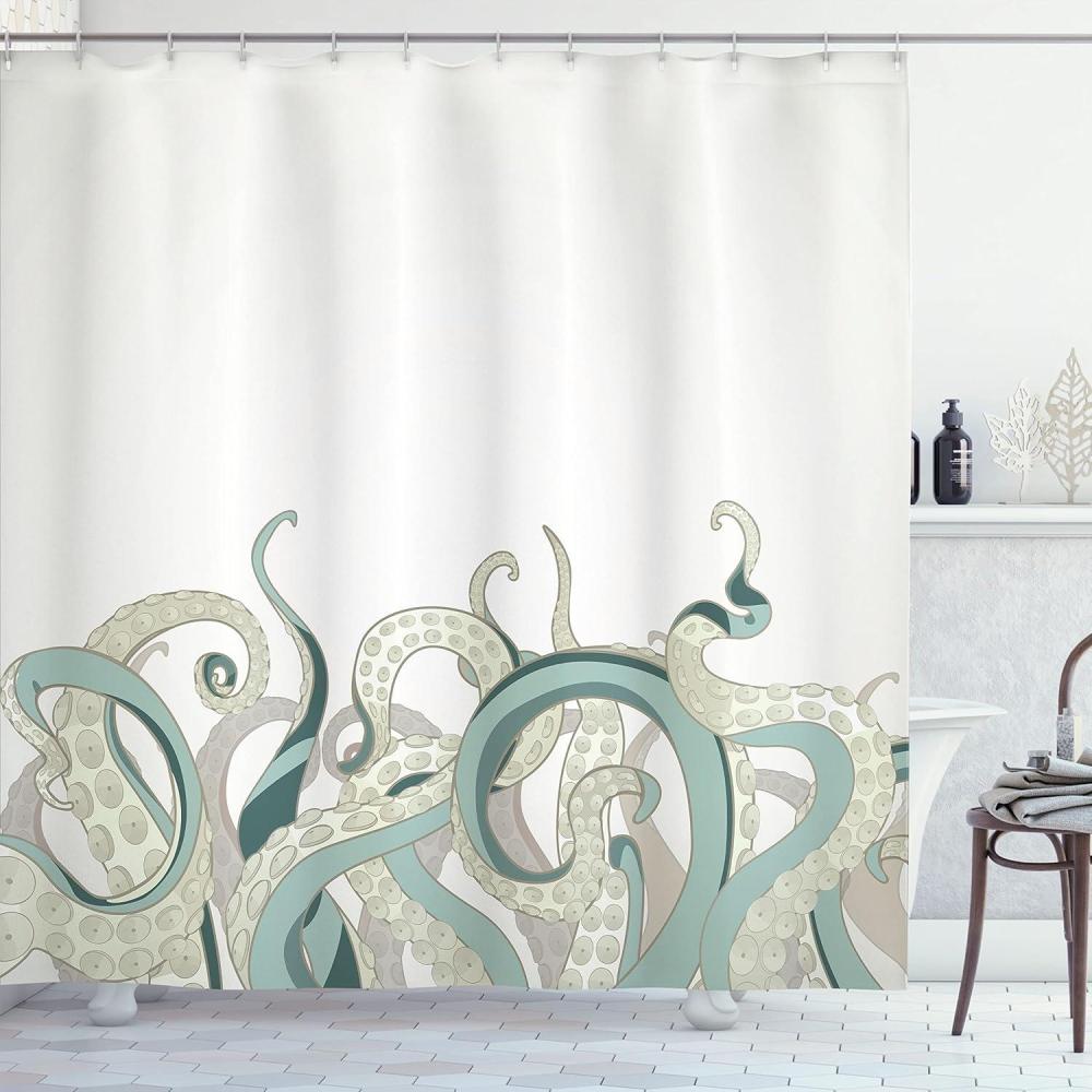 imageAmbesonne Owls Shower Curtain Owl Cartoon Pattern Feminine Soft Colors Happy Springtime Cloth Fabric Bathroom Decor Set with Hooks 69 W x 70 L Rose Pale Yellow PurplePale Seafoam