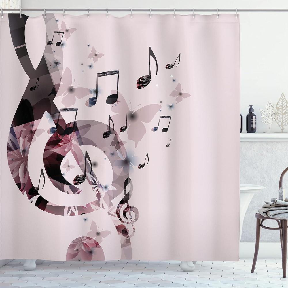 imageAmbesonne Owls Shower Curtain Owl Cartoon Pattern Feminine Soft Colors Happy Springtime Cloth Fabric Bathroom Decor Set with Hooks 69 W x 70 L Rose Pale Yellow PurpleBrown Rose
