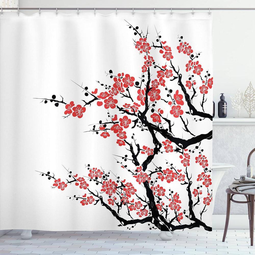 imageAmbesonne Owls Shower Curtain Owl Cartoon Pattern Feminine Soft Colors Happy Springtime Cloth Fabric Bathroom Decor Set with Hooks 69 W x 70 L Rose Pale Yellow PurpleRed Black