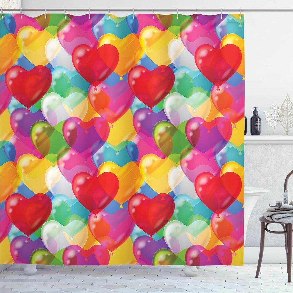 imageAmbesonne Owls Shower Curtain Owl Cartoon Pattern Feminine Soft Colors Happy Springtime Cloth Fabric Bathroom Decor Set with Hooks 69 W x 70 L Rose Pale Yellow PurpleRed Blue