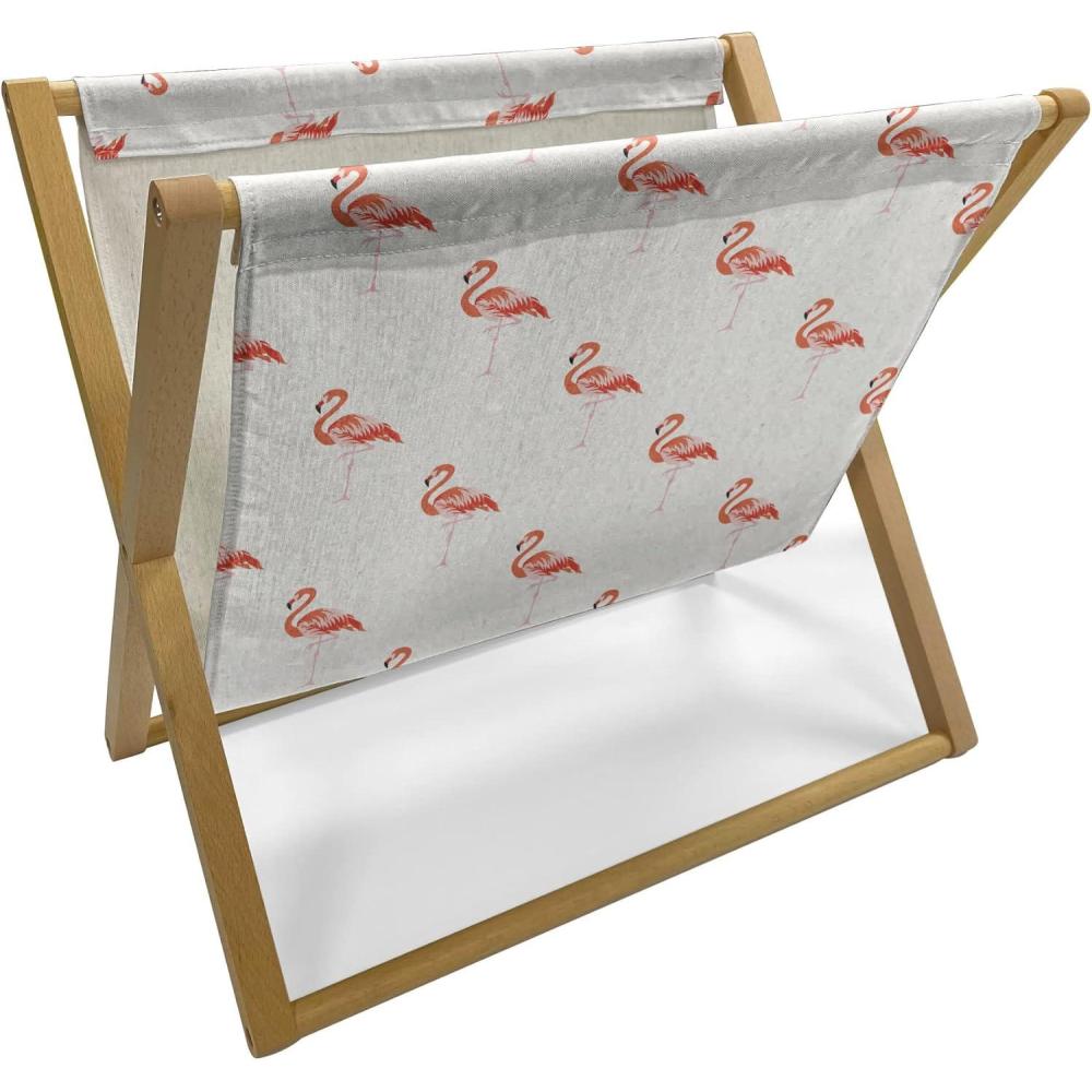 imageAmbesonne Romantic Magazine and Book Holder Valentines Day Rose Blossoms and Leaves in Repetitive Pattern Image Floor Rack Decor for Interior of Home amp Office 22 x 19 White Green Pastel PinkOff White Burnt Sienna