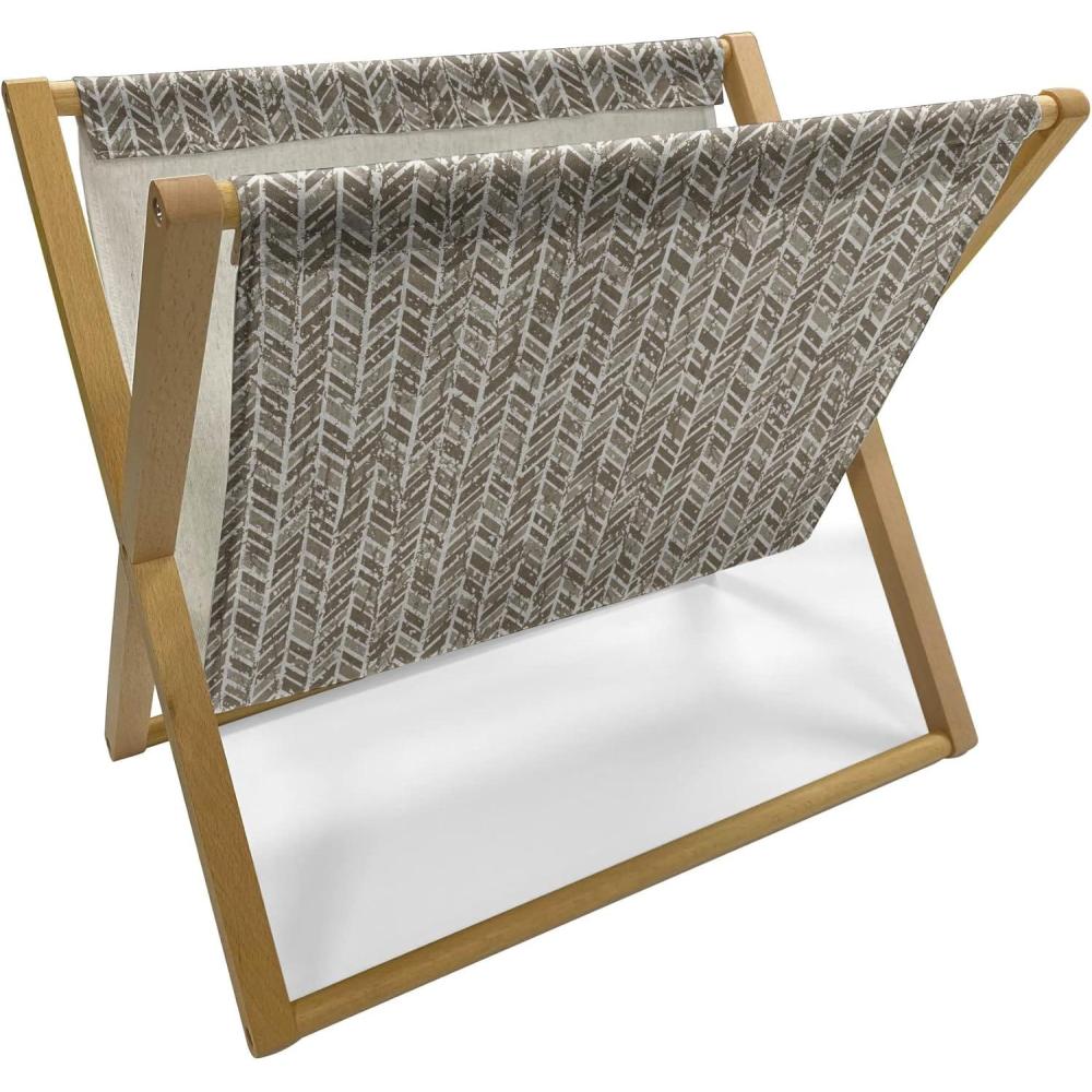 imageAmbesonne Romantic Magazine and Book Holder Valentines Day Rose Blossoms and Leaves in Repetitive Pattern Image Floor Rack Decor for Interior of Home amp Office 22 x 19 White Green Pastel PinkTaupe Dark Tan and White