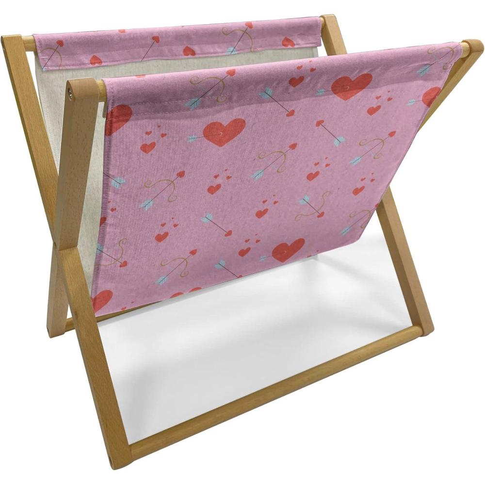 imageAmbesonne Valentines Day Magazine and Book Holder Romantic Design of Hearts and Cupid Items Floor Rack Decor for Interior of Home amp Office 22 x 19 Pink Burnt SiennaPink Burnt Sienna