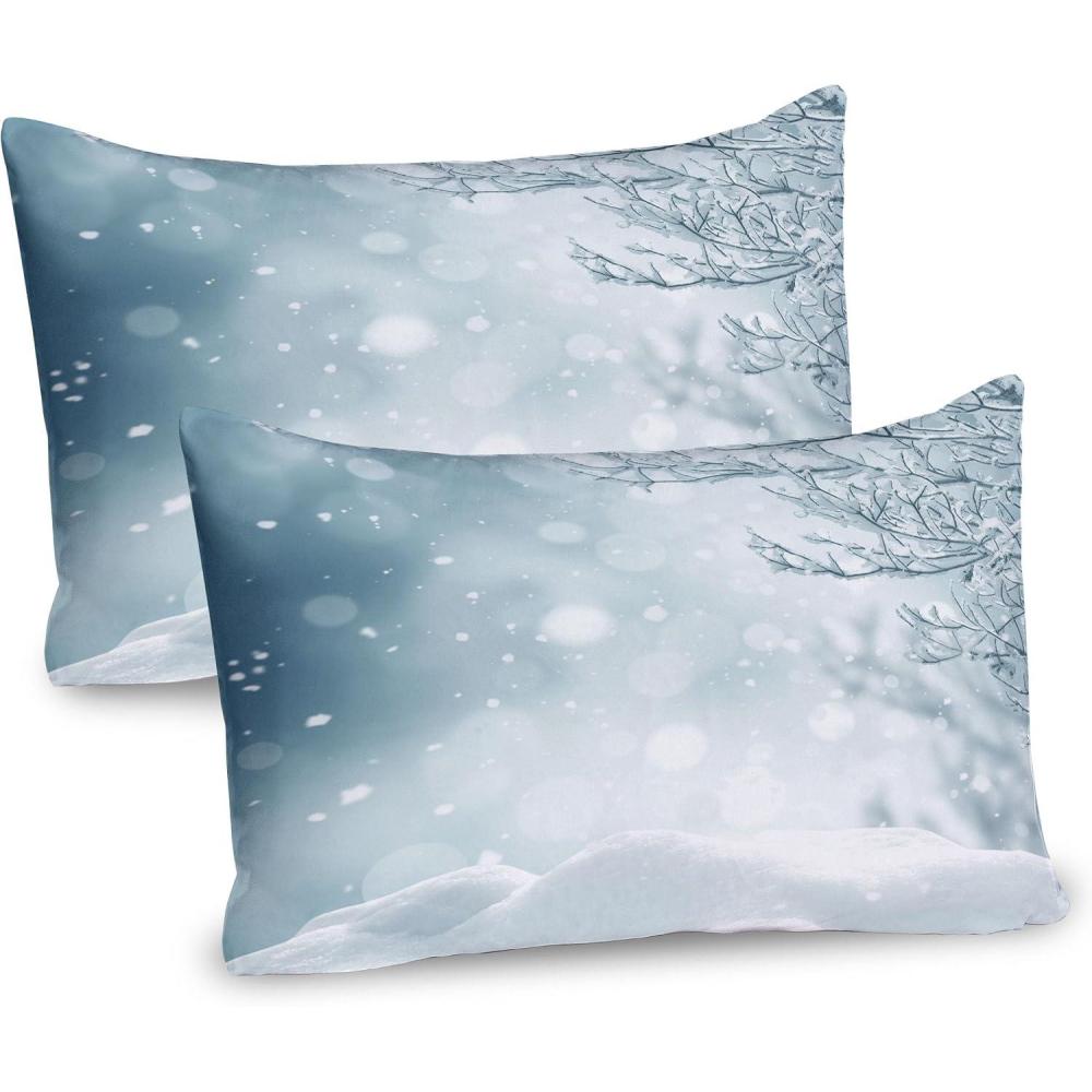 imageAmbesonne Valentines Day Pillow Sham Set of 2 Jumping Reindeer Leaving a Starry Trace Behind Popular Christmas Character Quality Microfiber Bedding Item for All Seasons 26 x 20 White RedSlate Blue White