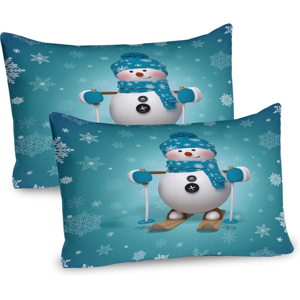 imageAmbesonne Valentines Day Pillow Sham Set of 2 Jumping Reindeer Leaving a Starry Trace Behind Popular Christmas Character Quality Microfiber Bedding Item for All Seasons 26 x 20 White RedPale Brown Turquoise