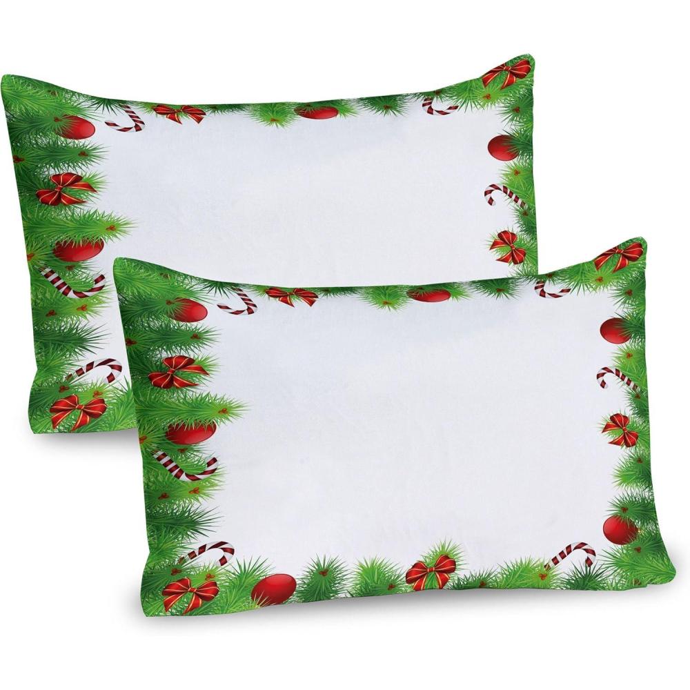 imageAmbesonne Valentines Day Pillow Sham Set of 2 Jumping Reindeer Leaving a Starry Trace Behind Popular Christmas Character Quality Microfiber Bedding Item for All Seasons 26 x 20 White RedGreen Red White