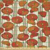 Ambesonne Adventure Cartoon Fabric by The Yard, Popular Travel Destinations Passport Stamp Motifs of Countries and Cities, Microfiber Fabric for Arts and Crafts Textiles & Decor, 1 Yard, Teal Orange(Orange and Ivory)