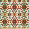 Ambesonne Adventure Cartoon Fabric by The Yard, Popular Travel Destinations Passport Stamp Motifs of Countries and Cities, Microfiber Fabric for Arts and Crafts Textiles & Decor, 1 Yard, Teal Orange(Off White Cinnamon Seafoam)