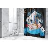 Ambesonne Alice in Wonderland Shower Curtain, Rabbit Motion Cups Hearts and Flower Character Alice Cartoon Style, Cloth Fabric Bathroom Decor Set with Hooks, 69″ W x 75″ L, Dark Blue Charcoal Grey