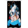 Ambesonne Alice in Wonderland Stall Shower Curtain, Rabbit Motion Cups Hearts and Flower Character Alice Cartoon Style, Fabric Bathroom Decor Set with Hooks, 36″ W x 72″ L, Dark Blue Charcoal Grey