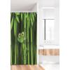 Ambesonne Animal Stall Shower Curtain, Funny Illustration of a Friendly Fun Frog Character on Jungle Trees Nature Forest Cartoon, Fabric Bathroom Decor Set with Hooks, 36″ W x 72″ L, Green