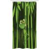 Ambesonne Animal Stall Shower Curtain, Funny Illustration of a Friendly Fun Frog Character on Jungle Trees Nature Forest Cartoon, Fabric Bathroom Decor Set with Hooks, 36″ W x 72″ L, Green