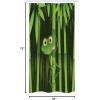 Ambesonne Animal Stall Shower Curtain, Funny Illustration of a Friendly Fun Frog Character on Jungle Trees Nature Forest Cartoon, Fabric Bathroom Decor Set with Hooks, 36″ W x 72″ L, Green