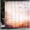 Ambesonne Cactus Shower Curtain, Cacti Spikes Flowers Birds Cartoon Style Vintage Like Colored Art, Cloth Fabric Bathroom Decor Set with Hooks, 69″ W x 84″ L, Green and Blue(Pale Pink Orange)