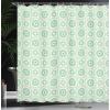 Ambesonne Cactus Shower Curtain, Cacti Spikes Flowers Birds Cartoon Style Vintage Like Colored Art, Cloth Fabric Bathroom Decor Set with Hooks, 69″ W x 84″ L, Green and Blue(Seafoam Almond Green)