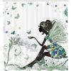 Ambesonne Cactus Shower Curtain, Cacti Spikes Flowers Birds Cartoon Style Vintage Like Colored Art, Cloth Fabric Bathroom Decor Set with Hooks, 69″ W x 84″ L, Green and Blue(Peacock Green)