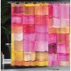 Ambesonne Cactus Shower Curtain, Cacti Spikes Flowers Birds Cartoon Style Vintage Like Colored Art, Cloth Fabric Bathroom Decor Set with Hooks, 69″ W x 84″ L, Green and Blue(Coral Pink)