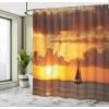 Ambesonne Cactus Shower Curtain, Cacti Spikes Flowers Birds Cartoon Style Vintage Like Colored Art, Cloth Fabric Bathroom Decor Set with Hooks, 69″ W x 84″ L, Green and Blue(Marigold Dark Orange)