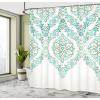 Ambesonne Cactus Shower Curtain, Cacti Spikes Flowers Birds Cartoon Style Vintage Like Colored Art, Cloth Fabric Bathroom Decor Set with Hooks, 69″ W x 84″ L, Green and Blue(Green Tan)