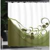 Ambesonne Cactus Shower Curtain, Cacti Spikes Flowers Birds Cartoon Style Vintage Like Colored Art, Cloth Fabric Bathroom Decor Set with Hooks, 69″ W x 84″ L, Green and Blue(Green White)