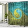 Ambesonne Cactus Shower Curtain, Cacti Spikes Flowers Birds Cartoon Style Vintage Like Colored Art, Cloth Fabric Bathroom Decor Set with Hooks, 69″ W x 84″ L, Green and Blue(Khaki Teal)