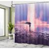 Ambesonne Cactus Shower Curtain, Cacti Spikes Flowers Birds Cartoon Style Vintage Like Colored Art, Cloth Fabric Bathroom Decor Set with Hooks, 69″ W x 84″ L, Green and Blue(Pink and Blue)