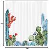 Ambesonne Cactus Shower Curtain, Cacti Spikes Flowers Birds Cartoon Style Vintage Like Colored Art, Cloth Fabric Bathroom Decor Set with Hooks, 69″ W x 84″ L, Green and Blue(Green and Blue)