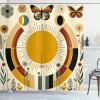 Ambesonne Cactus Shower Curtain, Cacti Spikes Flowers Birds Cartoon Style Vintage Like Colored Art, Cloth Fabric Bathroom Decor Set with Hooks, 69″ W x 84″ L, Green and Blue(Pale Coffee Eggshell)