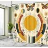 Ambesonne Cactus Shower Curtain, Cacti Spikes Flowers Birds Cartoon Style Vintage Like Colored Art, Cloth Fabric Bathroom Decor Set with Hooks, 69″ W x 84″ L, Green and Blue(Pale Coffee Eggshell)