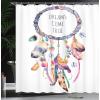 Ambesonne Cactus Shower Curtain, Cacti Spikes Flowers Birds Cartoon Style Vintage Like Colored Art, Cloth Fabric Bathroom Decor Set with Hooks, 69″ W x 84″ L, Green and Blue(Ceil Blue Multicolor)