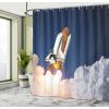Ambesonne Cactus Shower Curtain, Cacti Spikes Flowers Birds Cartoon Style Vintage Like Colored Art, Cloth Fabric Bathroom Decor Set with Hooks, 69″ W x 84″ L, Green and Blue(White Blue Orange)