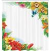 Ambesonne Cactus Shower Curtain, Cacti Spikes Flowers Birds Cartoon Style Vintage Like Colored Art, Cloth Fabric Bathroom Decor Set with Hooks, 69″ W x 84″ L, Green and Blue(Soft Blue Coral Green)