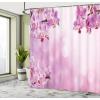 Ambesonne Cactus Shower Curtain, Cacti Spikes Flowers Birds Cartoon Style Vintage Like Colored Art, Cloth Fabric Bathroom Decor Set with Hooks, 69″ W x 84″ L, Green and Blue(Pink)