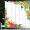 Ambesonne Cactus Shower Curtain, Cacti Spikes Flowers Birds Cartoon Style Vintage Like Colored Art, Cloth Fabric Bathroom Decor Set with Hooks, 69″ W x 84″ L, Green and Blue(Soft Blue Coral Green)