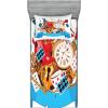 Ambesonne Cartoon 2 Pack Fitted Sheet & Pillow Sham Set, Fantasy World Cards Clocks, 4 Pcs Bedding Decor, Package Contains 2 Full Size Fitted Sheets & 4 Pillow Covers, Multicolor(Multicolor)