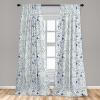 Ambesonne Cartoon 2 Panel Curtain Set, Science Chemistry Geometry Math Nerd Geek and Genius Themed Design Art, Window Treatment Living Room Bedroom Decor, Pair of – 28″ x 84″, Blue and Ivory