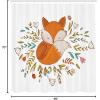 Ambesonne Cartoon Shower Curtain, Fox Sleeping in a Floral Made Bed Circle Art Print, Cloth Fabric Bathroom Decor Set with Hooks, 69″ W x 70″ L, Dark Orange White