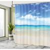 Ambesonne Cartoon Shower Curtain, Pug Dog in Bathtub Grooming Salon Service Shampoo Rubber Duck Pets in Style Image, Cloth Fabric Bathroom Decor Set with Hooks, 69″ W x 70″ L, Teal(Ivory Blue)
