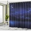 Ambesonne Cartoon Shower Curtain, Pug Dog in Bathtub Grooming Salon Service Shampoo Rubber Duck Pets in Style Image, Cloth Fabric Bathroom Decor Set with Hooks, 69″ W x 70″ L, Teal(Dark Blue and White)
