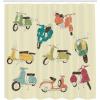 Ambesonne Cartoon Shower Curtain, Pug Dog in Bathtub Grooming Salon Service Shampoo Rubber Duck Pets in Style Image, Cloth Fabric Bathroom Decor Set with Hooks, 69″ W x 70″ L, Teal(Cream Orange)
