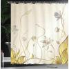 Ambesonne Cartoon Shower Curtain, Pug Dog in Bathtub Grooming Salon Service Shampoo Rubber Duck Pets in Style Image, Cloth Fabric Bathroom Decor Set with Hooks, 69″ W x 70″ L, Teal(Cream and Mustard)