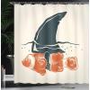 Ambesonne Cartoon Shower Curtain, Pug Dog in Bathtub Grooming Salon Service Shampoo Rubber Duck Pets in Style Image, Cloth Fabric Bathroom Decor Set with Hooks, 69″ W x 70″ L, Teal(Orange Green)