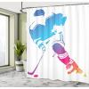 Ambesonne Cartoon Shower Curtain, Pug Dog in Bathtub Grooming Salon Service Shampoo Rubber Duck Pets in Style Image, Cloth Fabric Bathroom Decor Set with Hooks, 69″ W x 70″ L, Teal(Magenta Orange)