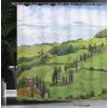 Ambesonne Cartoon Shower Curtain, Pug Dog in Bathtub Grooming Salon Service Shampoo Rubber Duck Pets in Style Image, Cloth Fabric Bathroom Decor Set with Hooks, 69″ W x 70″ L, Teal(Pale Blue White)