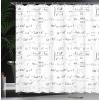 Ambesonne Cartoon Shower Curtain, Pug Dog in Bathtub Grooming Salon Service Shampoo Rubber Duck Pets in Style Image, Cloth Fabric Bathroom Decor Set with Hooks, 69″ W x 70″ L, Teal(Black and White)